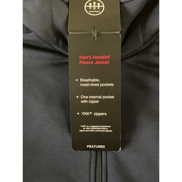 Kirkland Men’s Hood Fleece Jacket XL Navy NEW Stretch - Picture 6 of 6